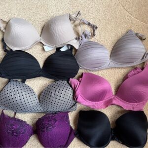 Women's 36A Bra Set - Black, Purple, Pink, Nude